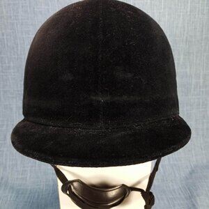 1970s Black Velvet Riding Hat by Somerset